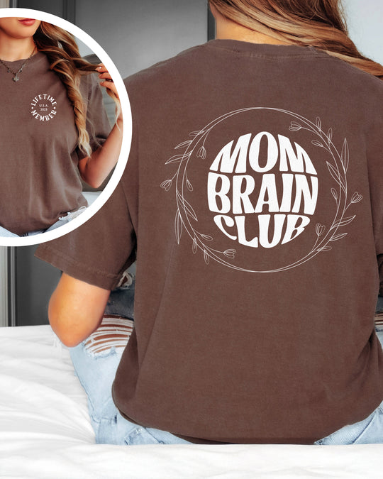 Mom Brain Club Womens T-shirt (heavy weight)