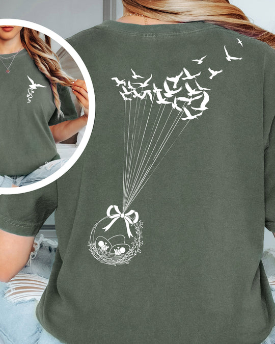Bird Basket. Twins Womens T-shirt (heavy weight)