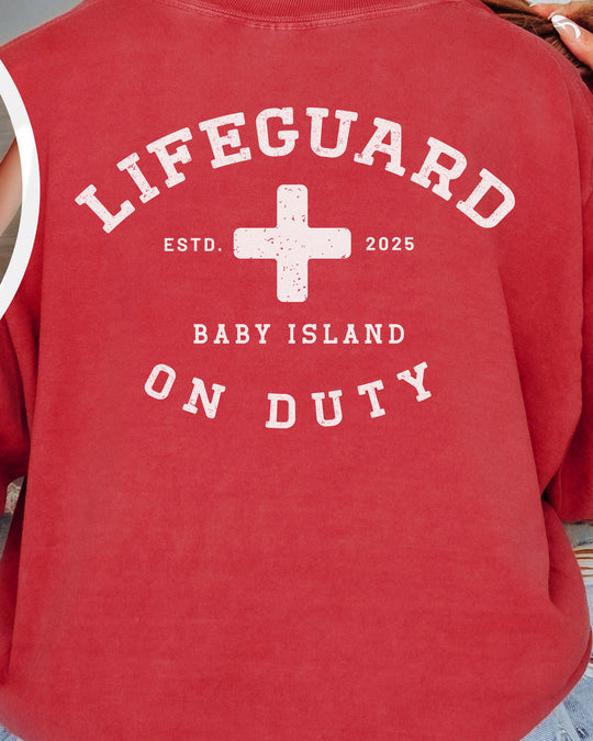 Lifeguard On Duty Womens T-shirt (heavy weight)