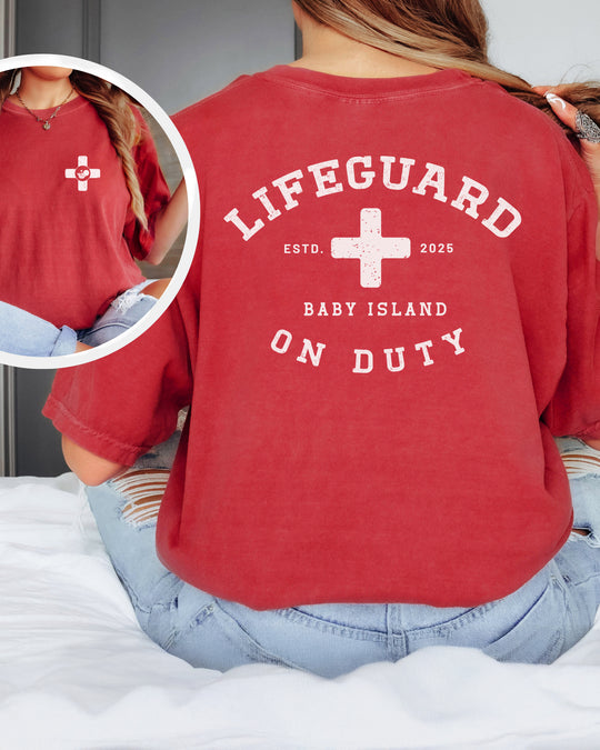 Lifeguard On Duty Womens T-shirt (heavy weight)