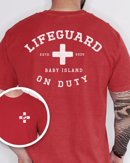 Lifeguard On Duty Mens T-shirt (heavy weight)