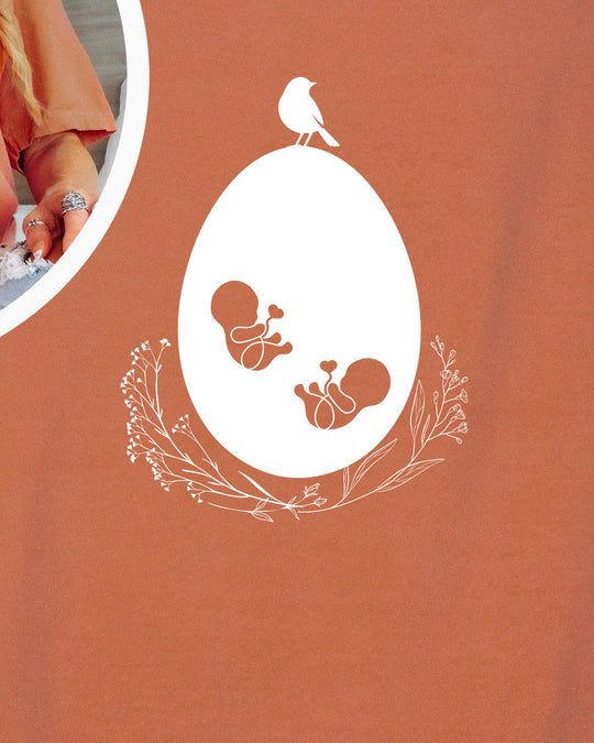 Mama Egg Twins Womens T-shirt (heavy weight)