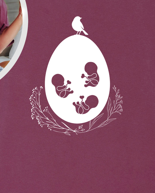 Mama Egg Triplets Womens T-shirt (heavy weight)
