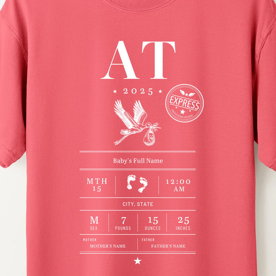 Birth Certificate. Personalize Womens T-shirt (heavy weight)
