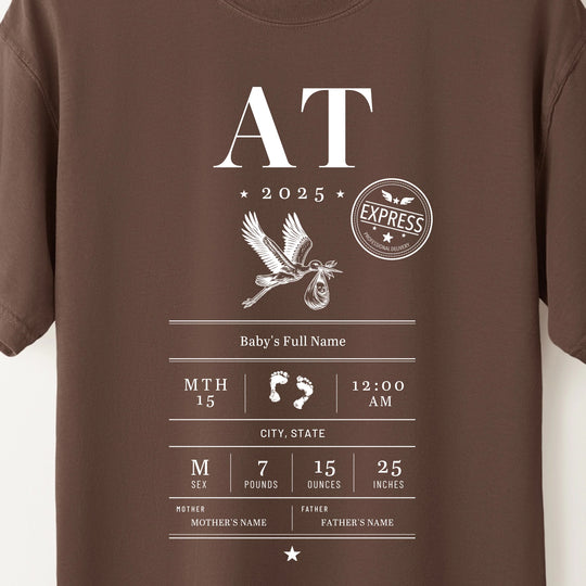 Birth Certificate. Personalize Womens T-shirt (heavy weight)