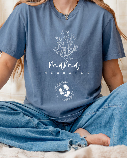 Mama Incubator Triplets Womens T-shirt (heavy weight)