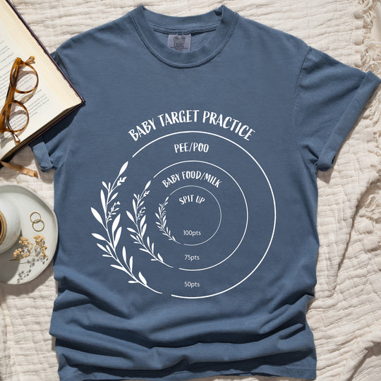 Baby Target Practice Womens T-shirt (heavy weight)