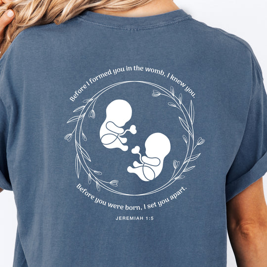 Jeremiah 1:5 Twins Womens T-shirt (heavy weight)