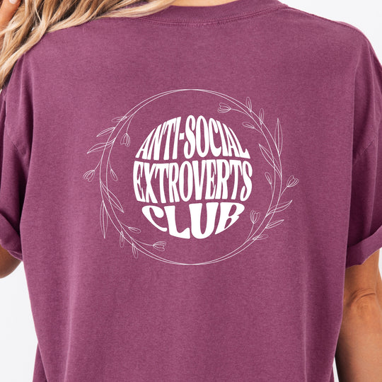 Anti-Social Extroverts Club Womens T-Shirt (heavy weight)