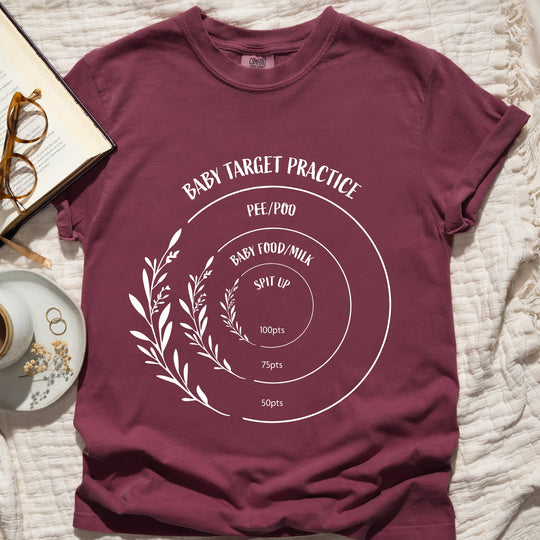 Baby Target Practice Womens T-shirt (heavy weight)