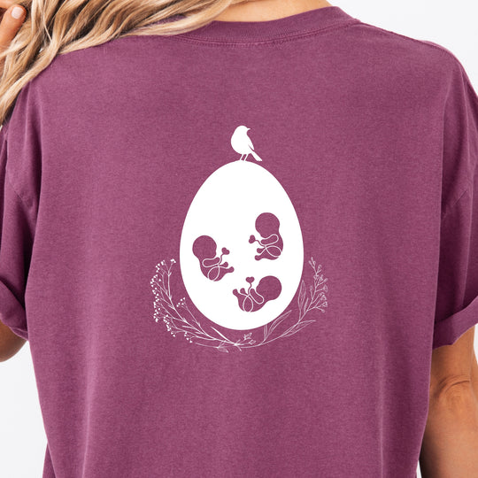 Mama Egg Triplets Womens T-shirt (heavy weight)