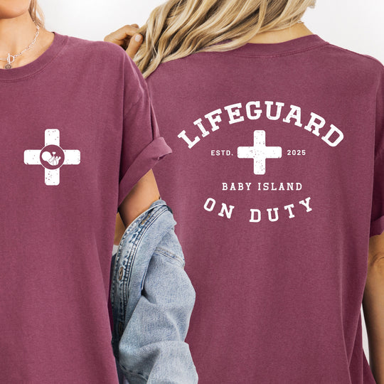Lifeguard On Duty Womens T-shirt (heavy weight)