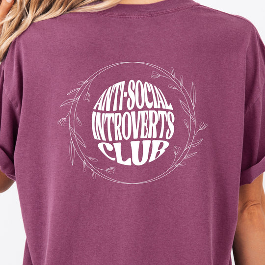 Anti-Social Introverts Club Womens T-Shirt (heavy weight)