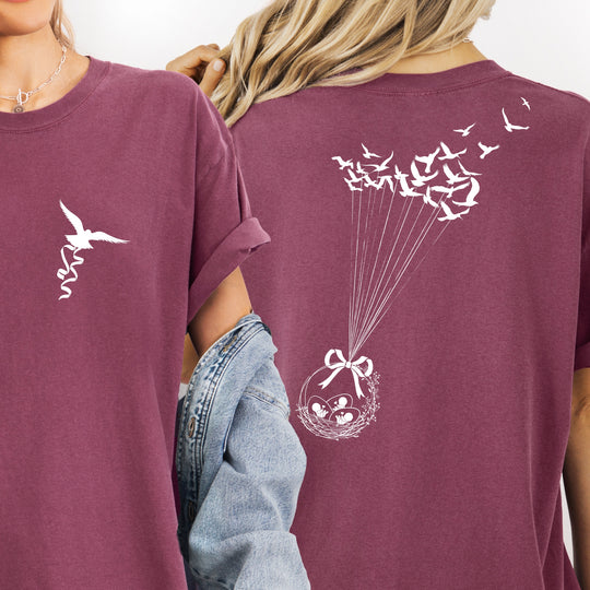 Bird Basket. Triplets Womens T-shirt (heavy weight)