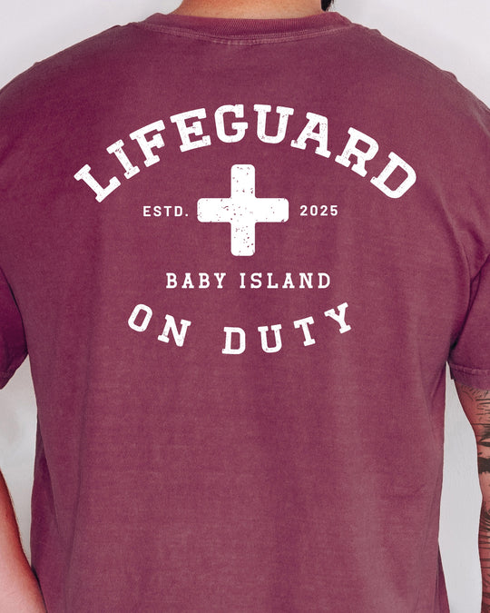 Lifeguard On Duty Mens T-shirt (heavy weight)