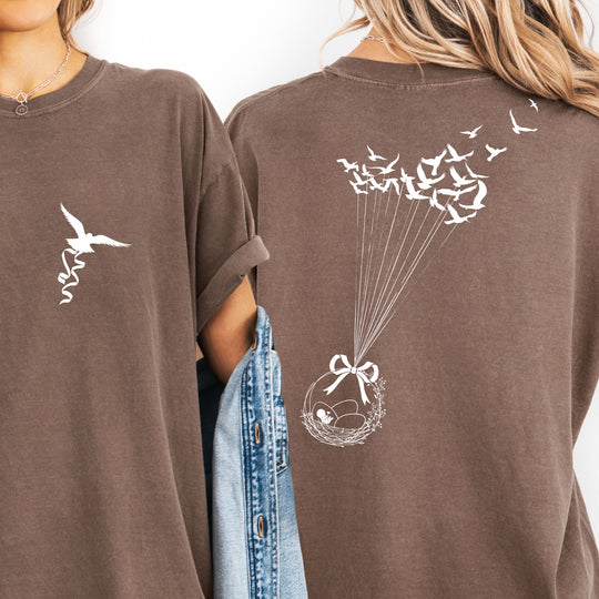 Birds Basket. Womens T-shirt (heavy weight)
