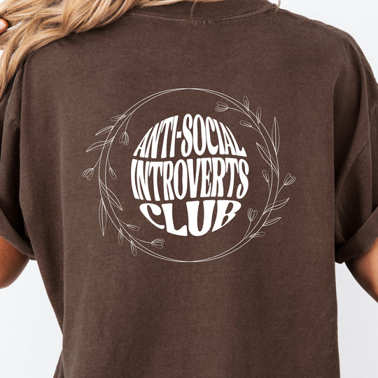 Anti-Social Introverts Club Womens T-Shirt (heavy weight)