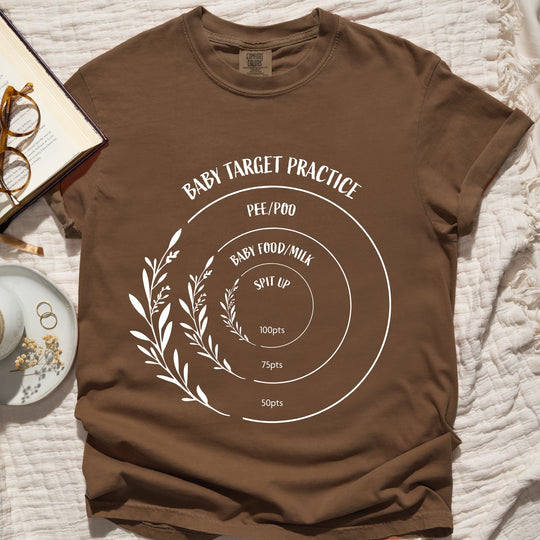 Baby Target Practice Womens T-shirt (heavy weight)