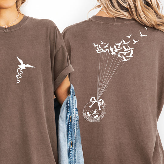 Bird Basket. Triplets Womens T-shirt (heavy weight)