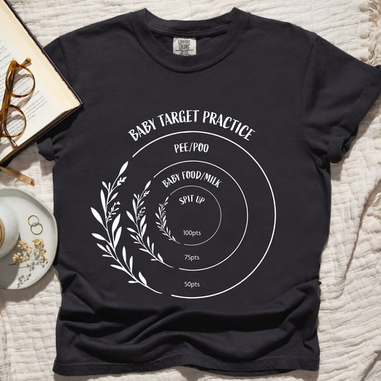 Baby Target Practice Womens T-shirt (heavy weight)