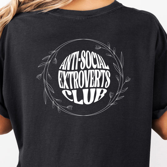 Anti-Social Extroverts Club Womens T-Shirt (heavy weight)
