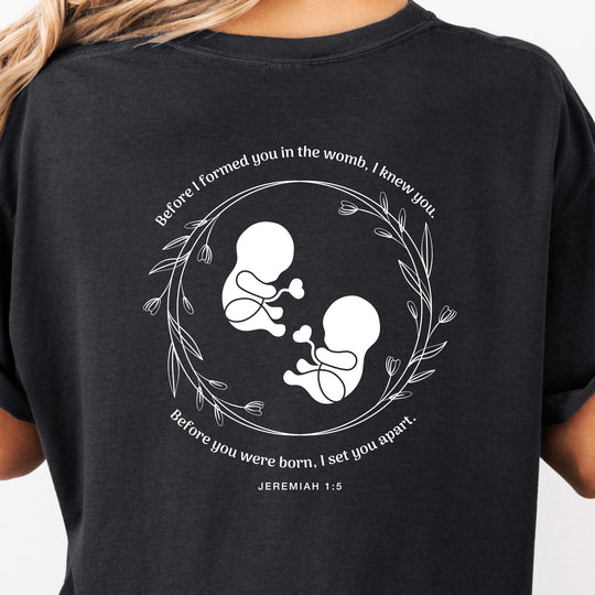 Jeremiah 1:5 Twins Womens T-shirt (heavy weight)