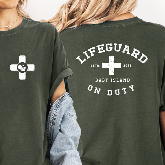 Lifeguard On Duty Womens T-shirt (heavy weight)