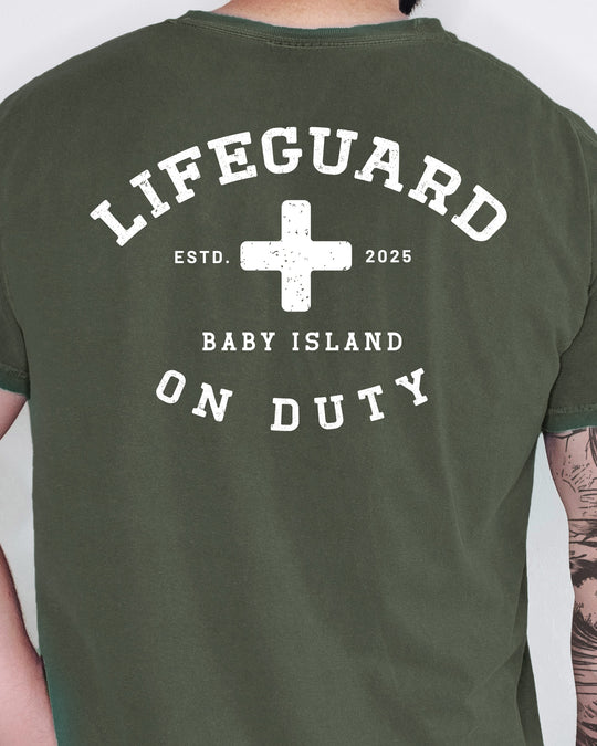 Lifeguard On Duty Mens T-shirt (heavy weight)