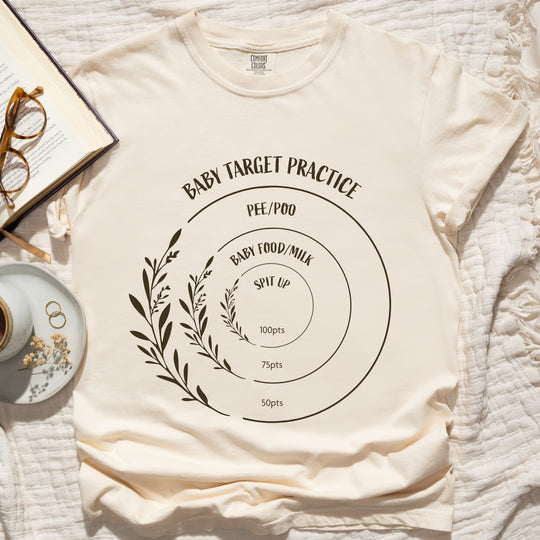 Baby Target Practice Womens T-shirt (heavy weight)