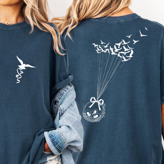 Bird Basket. Triplets Womens T-shirt (heavy weight)
