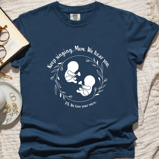Keep Singing, Mom. We Hear You. Twins Womens T-shirt (heavy weight)
