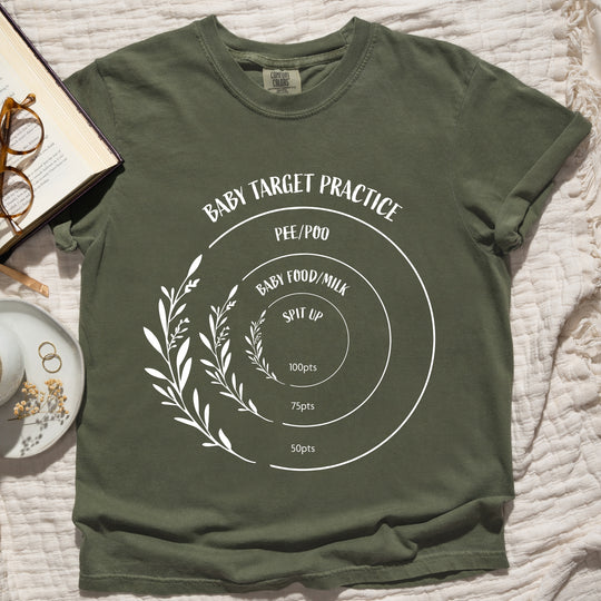 Baby Target Practice Womens T-shirt (heavy weight)