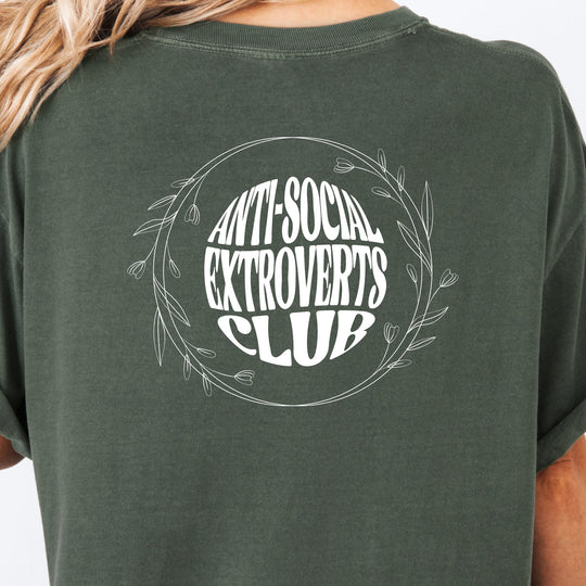 Anti-Social Extroverts Club Womens T-Shirt (heavy weight)