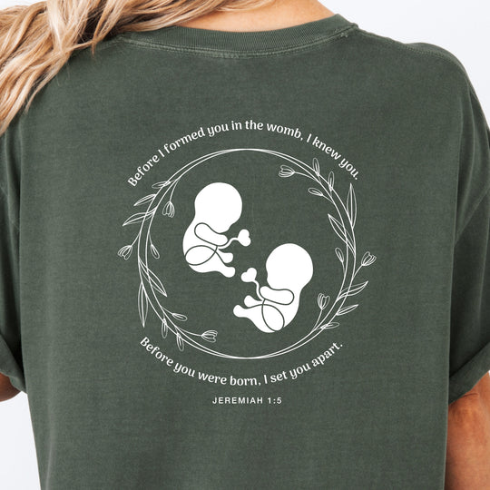 Jeremiah 1:5 Twins Womens T-shirt (heavy weight)
