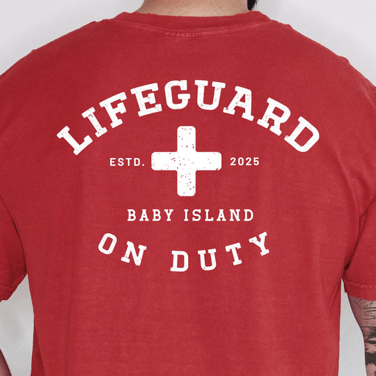 Lifeguard On Duty Mens T-shirt (heavy weight)