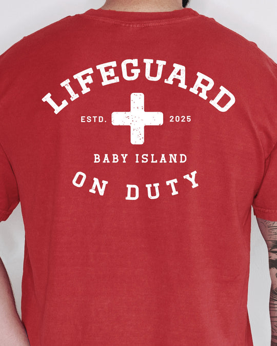 Lifeguard On Duty Mens T-shirt (heavy weight)