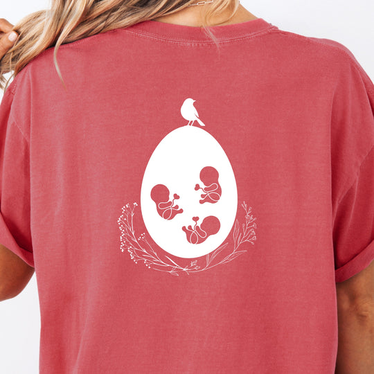 Mama Egg Triplets Womens T-shirt (heavy weight)