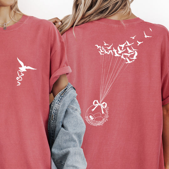 Birds Basket. Womens T-shirt (heavy weight)