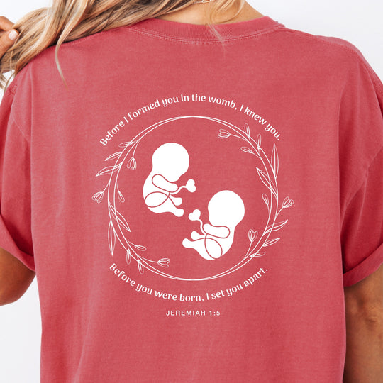 Jeremiah 1:5 Twins Womens T-shirt (heavy weight)