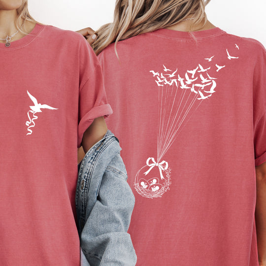 Bird Basket. Triplets Womens T-shirt (heavy weight)