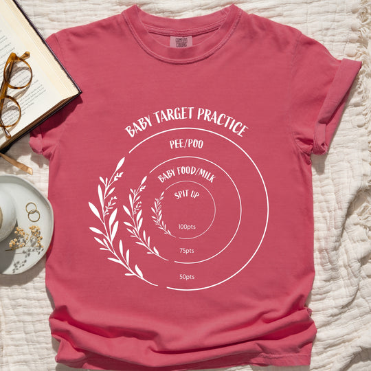 Baby Target Practice Womens T-shirt (heavy weight)