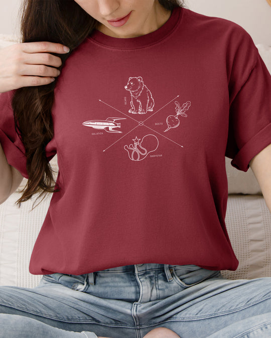 Bears, Beets, Babystar, Galatica Womens T-shirt (heavy weight)