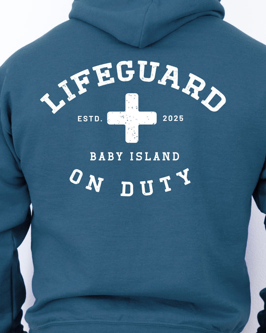 Lifeguard On Duty Mens Premium Pullover Hoodie