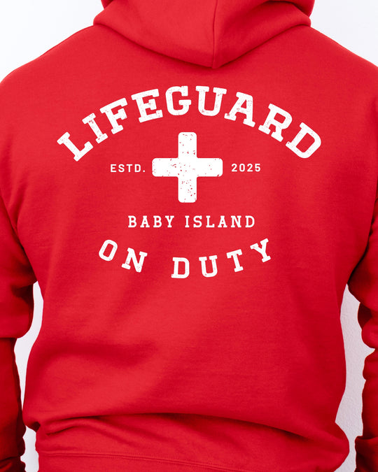 Lifeguard On Duty Mens Premium Pullover Hoodie