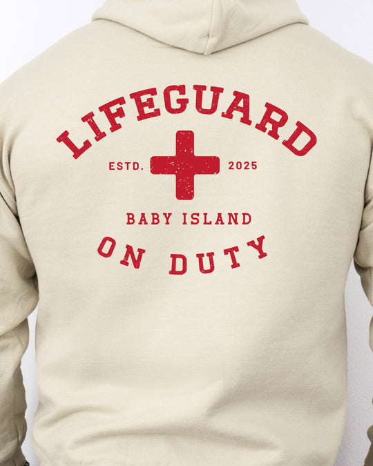 Lifeguard On Duty Mens Premium Pullover Hoodie