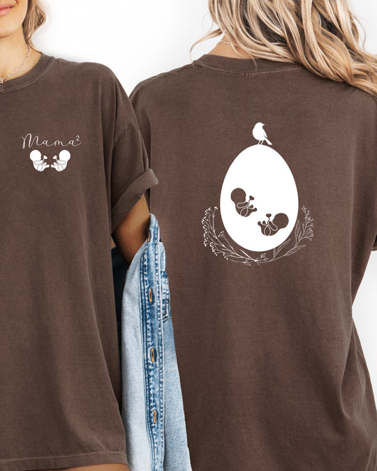 Mama Egg Twins Womens T-shirt (heavy weight)