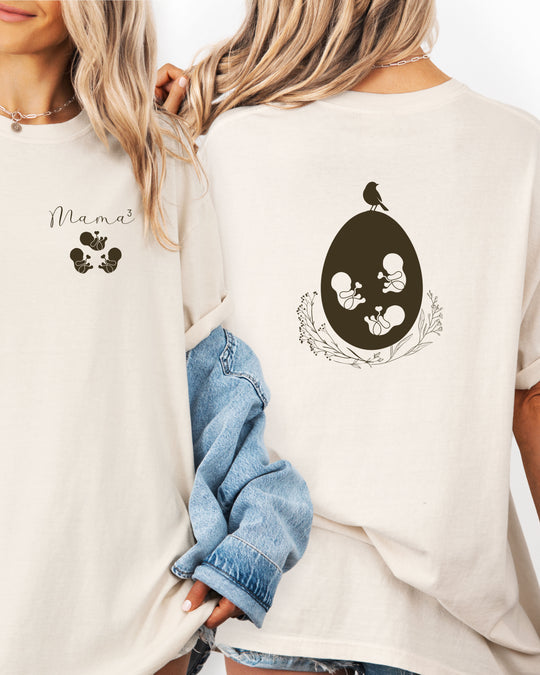 Mama Egg Triplets Womens T-shirt (heavy weight)