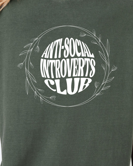 Anti-Social Introverts Club Womens T-Shirt (heavy weight)