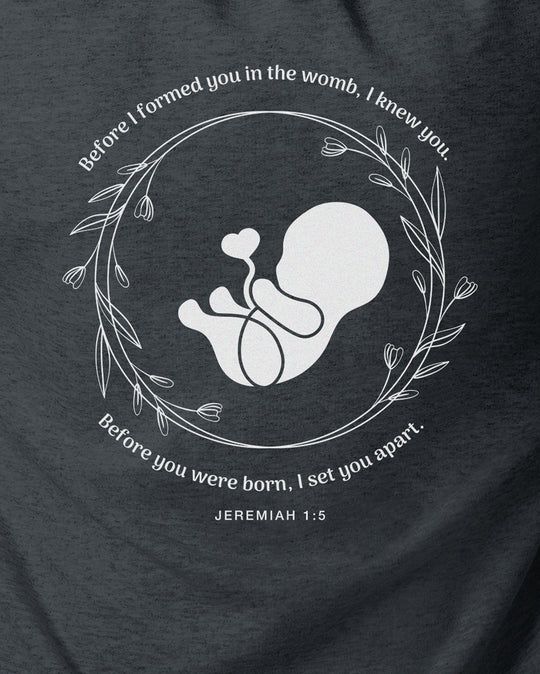 Jeremiah 1:5 Embroidered Front Pocket Womens Sweatshirt
