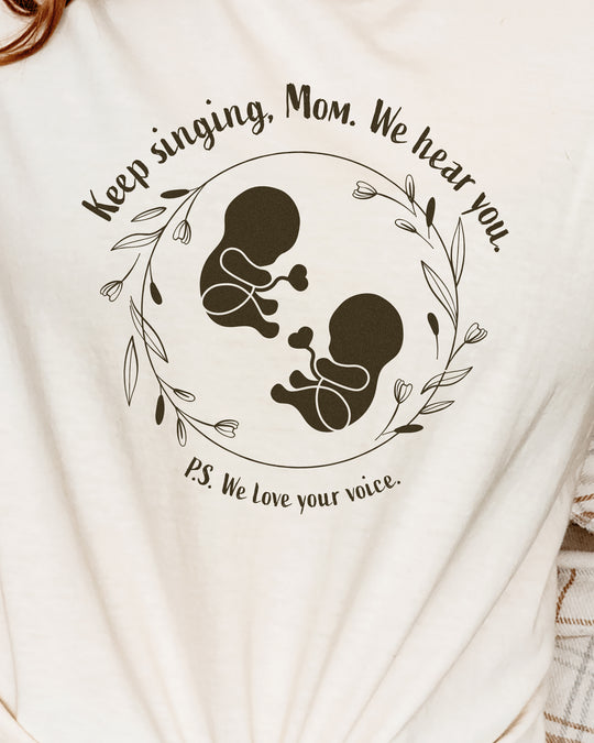 Keep Singing, Mom. We Hear You. Twins Womens T-shirt (heavy weight)